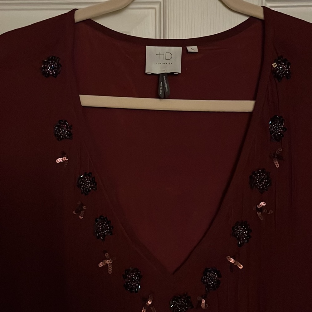 HD in Paris size L mini maroon dress - Picture 2 of 7